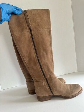 Franco Sarto Tall Suede Over-the-Knee Boots in Camel Brown